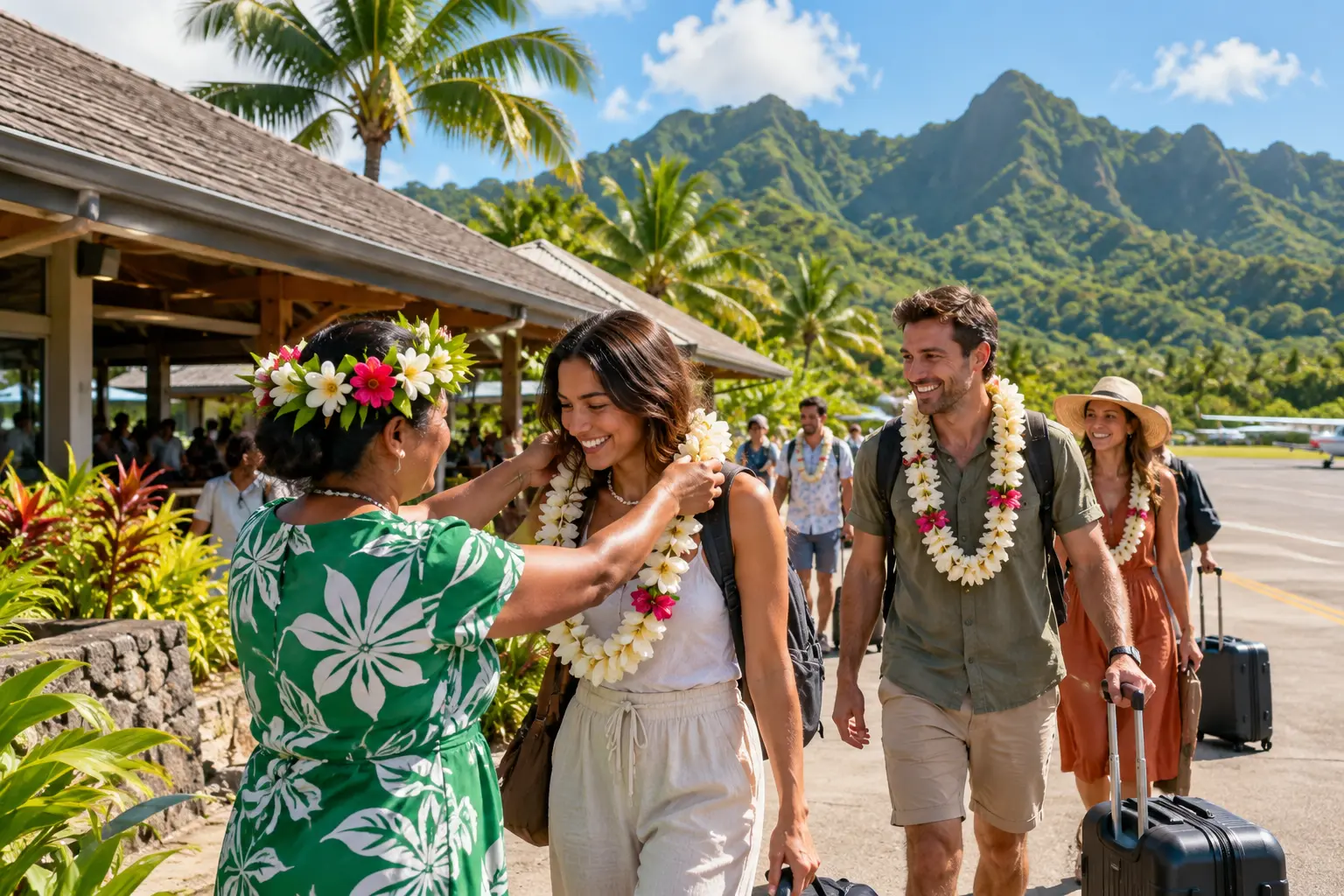 Vibrant Rarotonga island scene