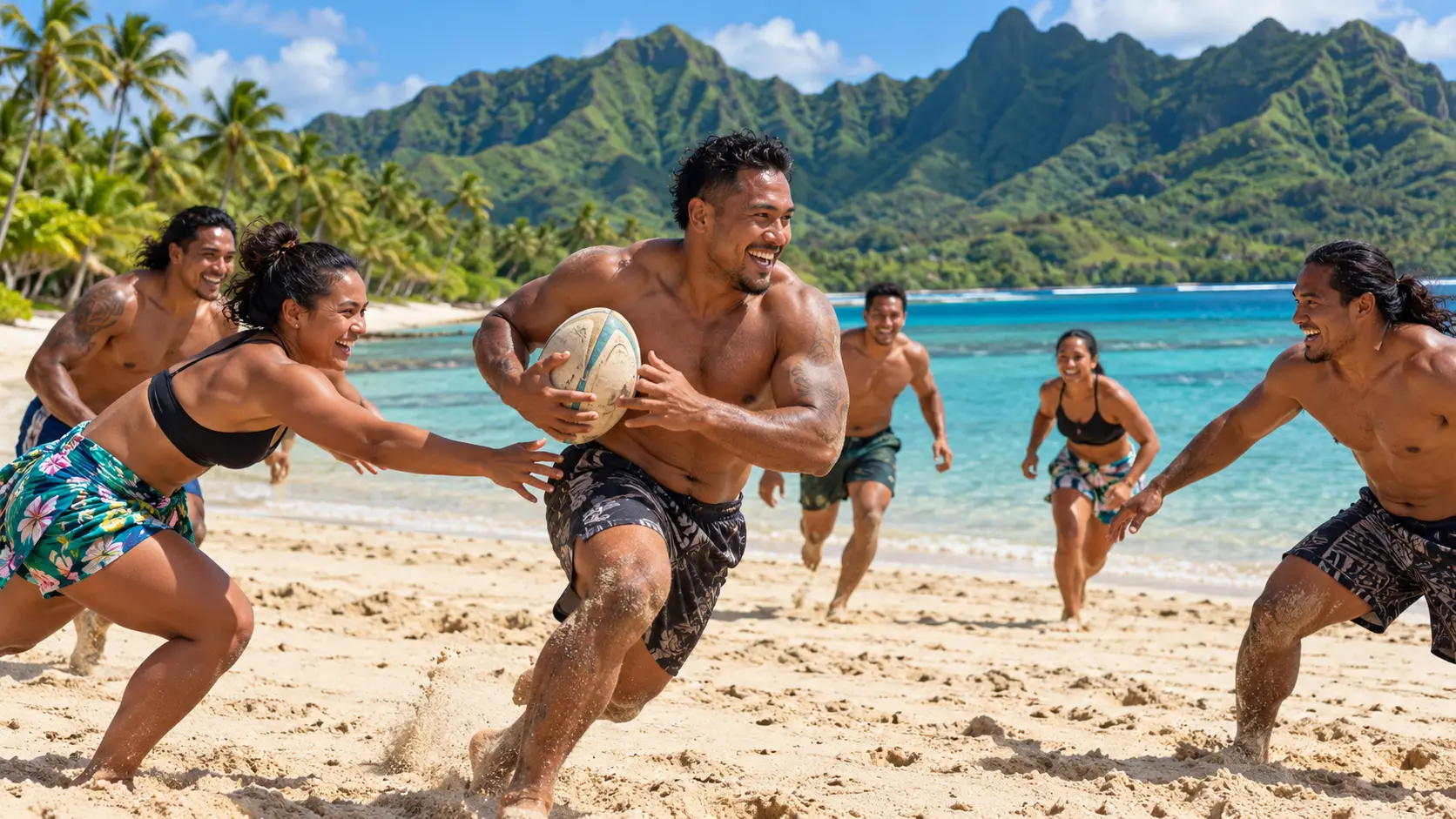 Vibrant Rarotonga island scene
