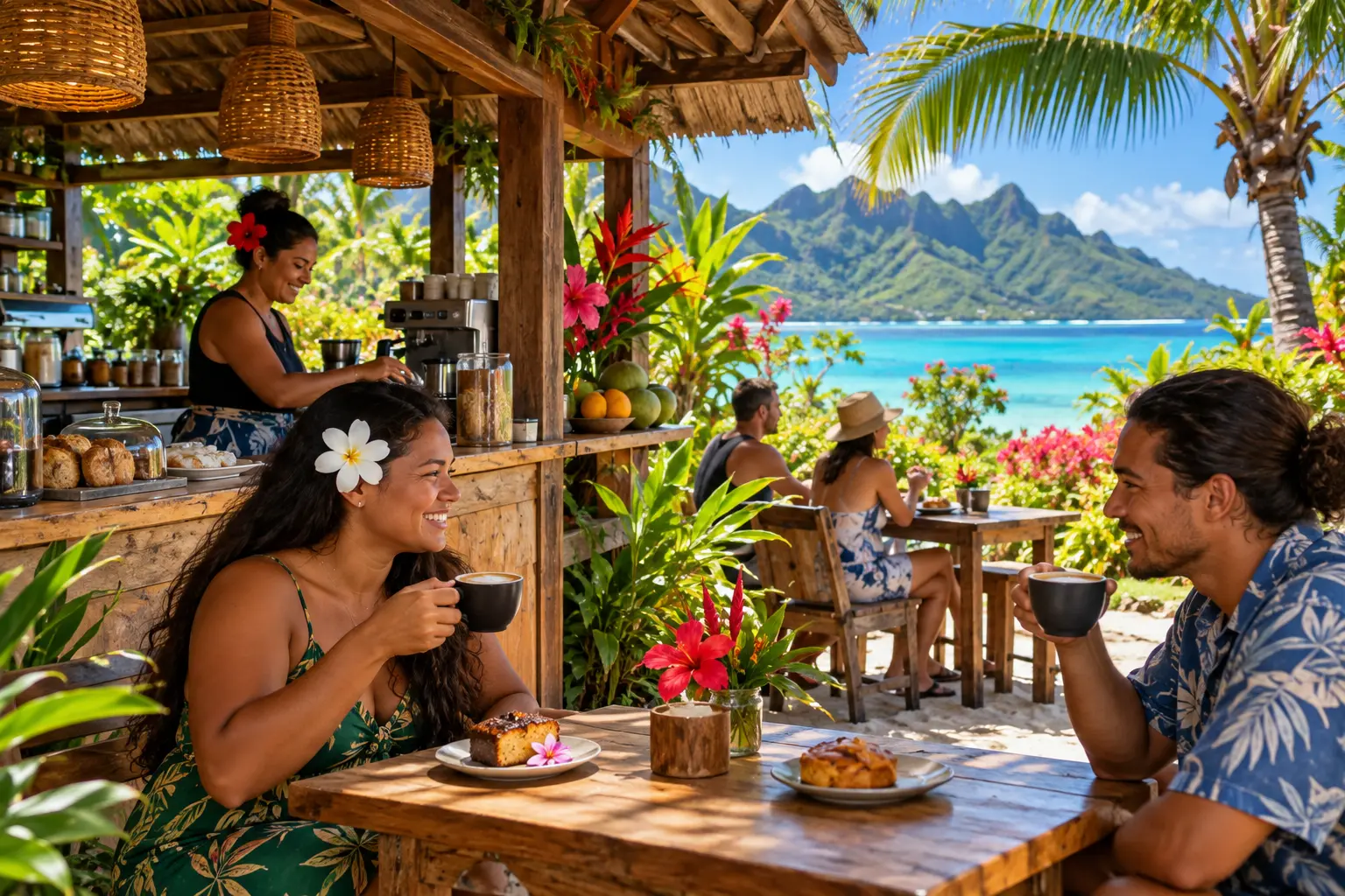 Vibrant Rarotonga island scene