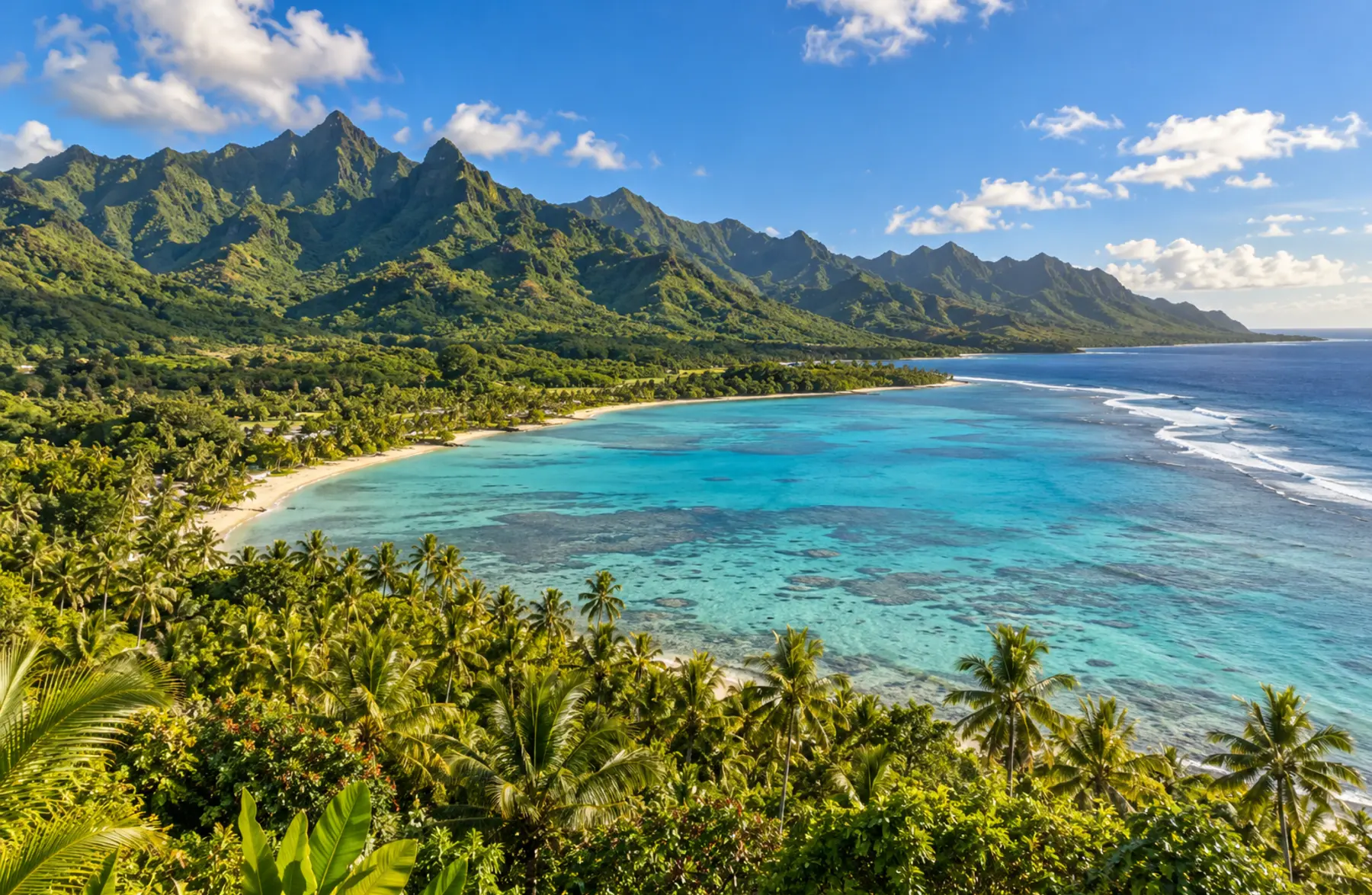 Vibrant Rarotonga island scene