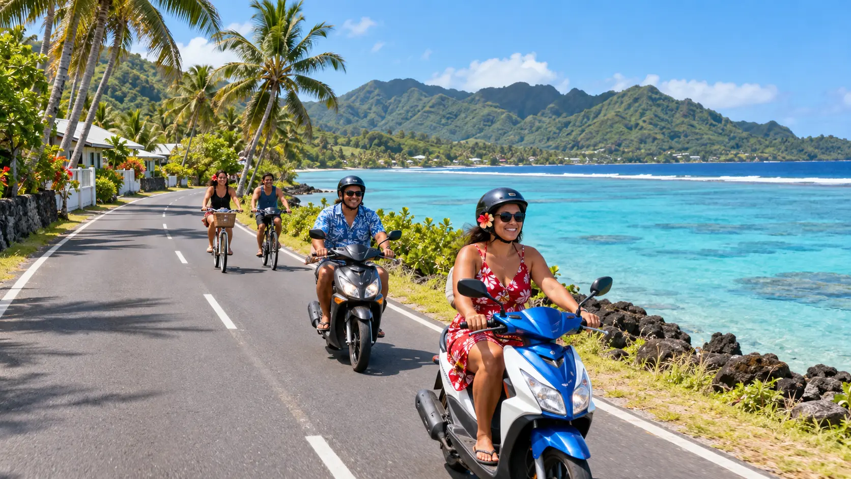 Vibrant Rarotonga island scene