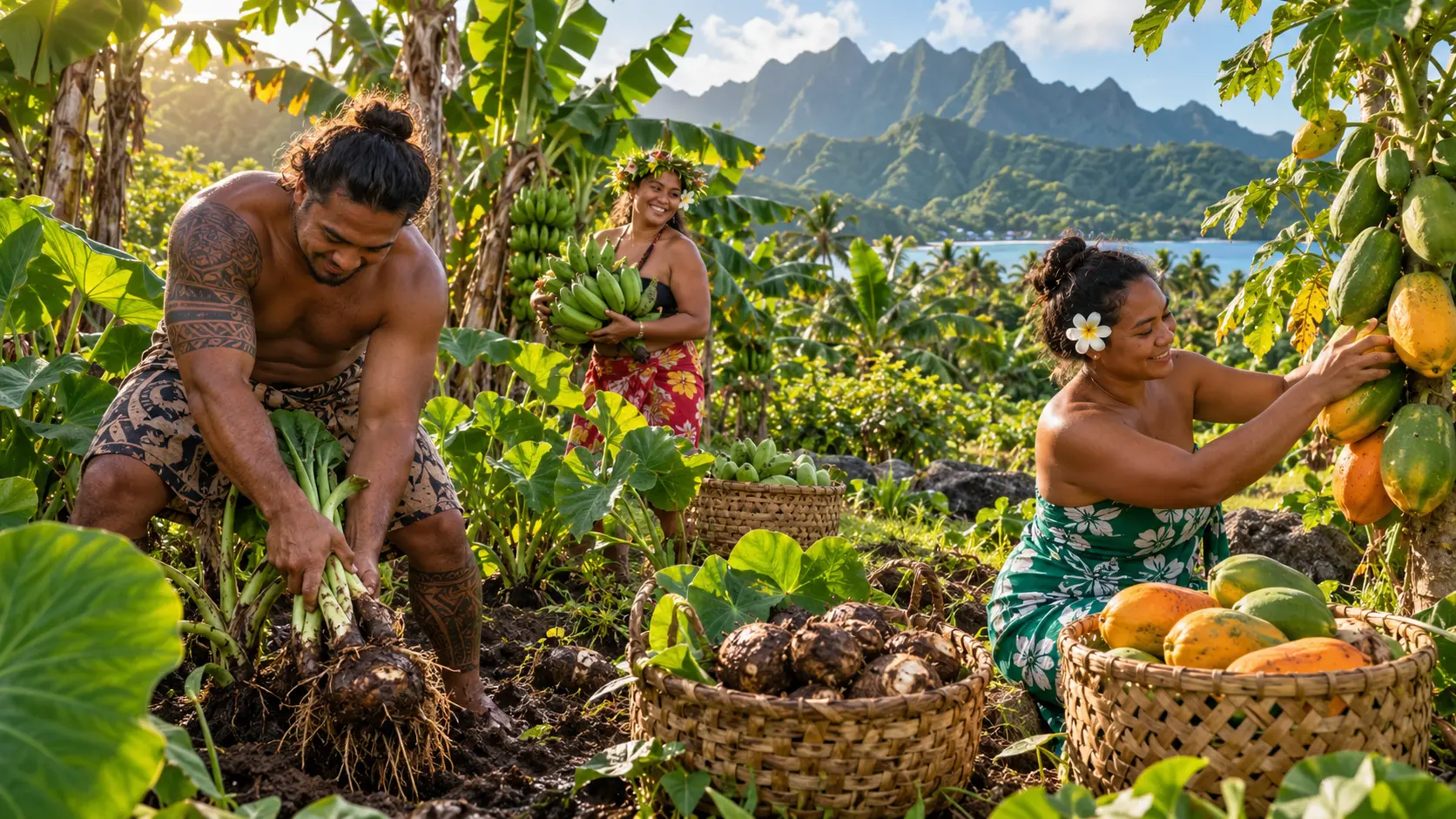 Vibrant Rarotonga island scene