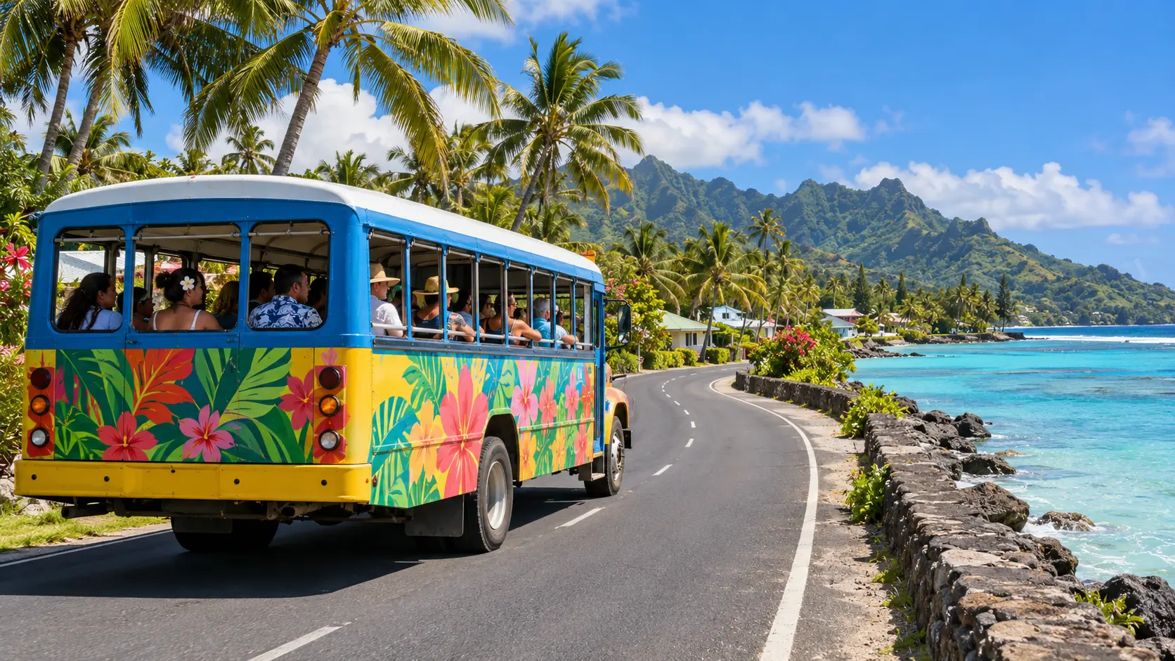 Vibrant Rarotonga island scene