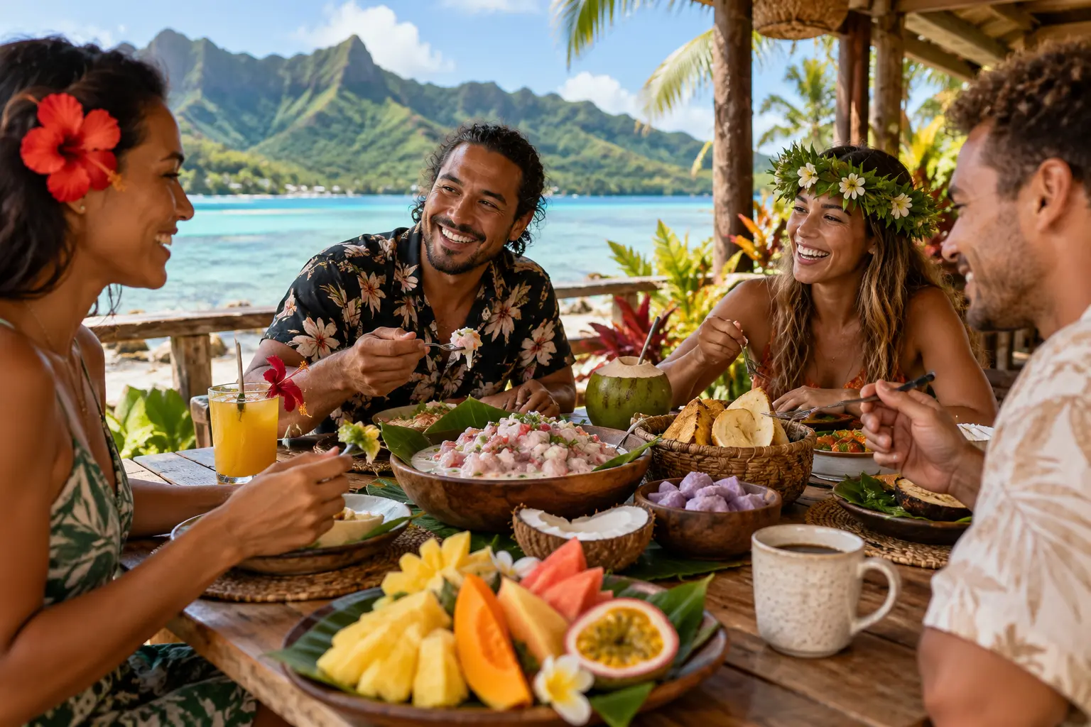Illustrative Cook Islands travel scene