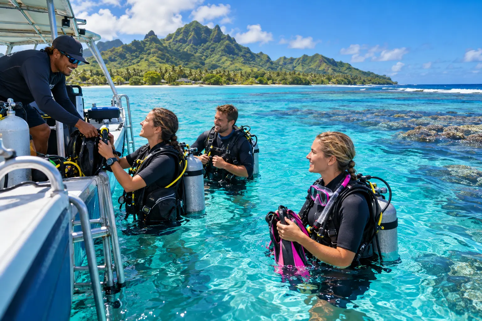 Vibrant Rarotonga island scene
