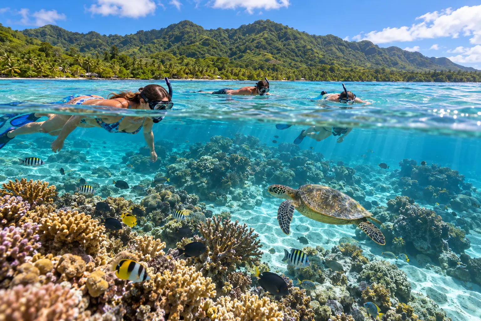 Vibrant Rarotonga island scene