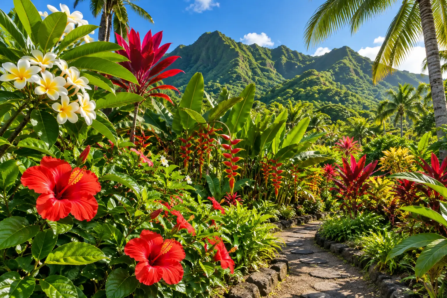 Vibrant Rarotonga island scene