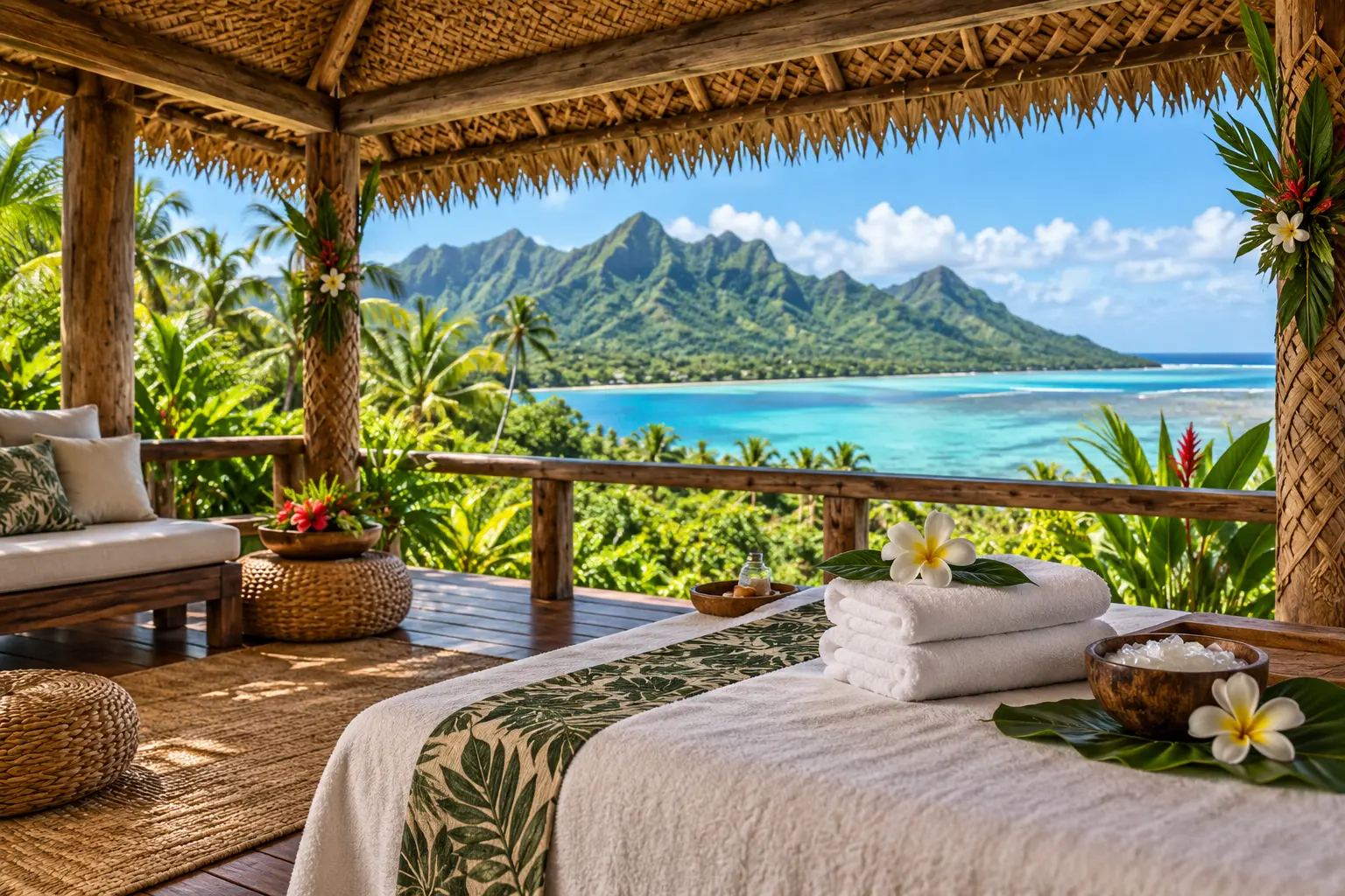 Vibrant Rarotonga island scene